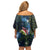 New Zealand Christmas Family Matching Off Shoulder Short Dress and Hawaiian Shirt Cute Kakapo Meri Kirihimete Maori Koru