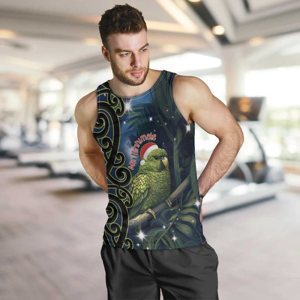 New Zealand Christmas Men Tank Top Cute Kakapo Meri Kirihimete Maori Koru