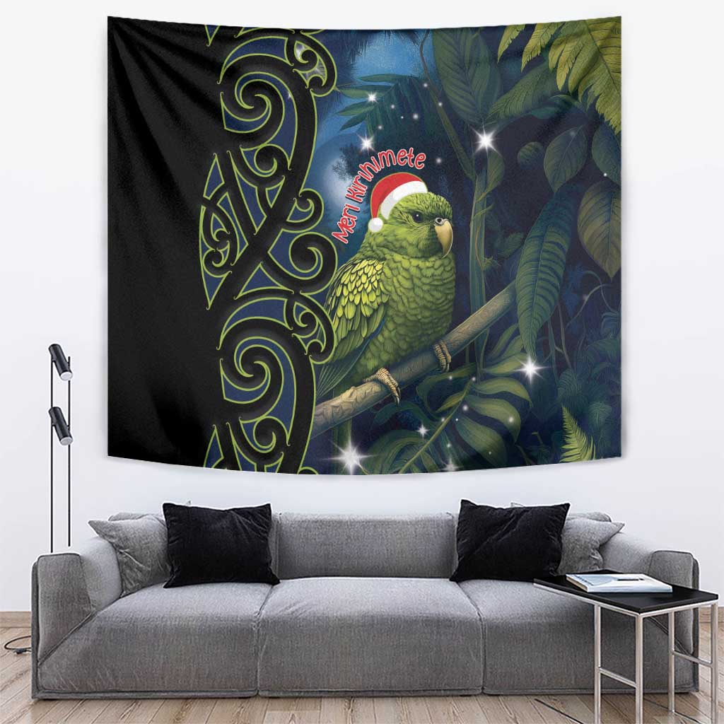 New Zealand Christmas Tapestry Cute Kakapo Meri Kirihimete Maori Koru