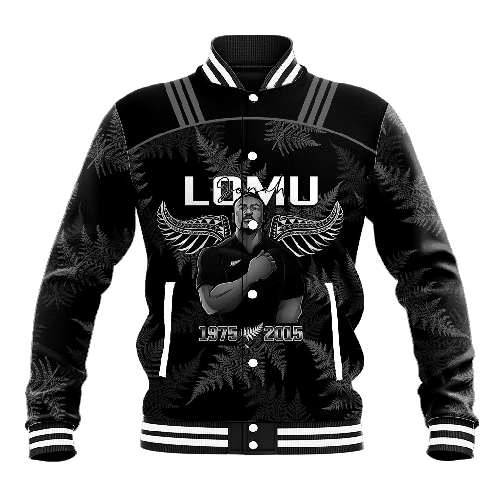 New Zealand Silver Fern Rugby Baseball Jacket Aotearoa Godfather Proud Gone But Never Forgotten LT14 Unisex Black - Polynesian Pride