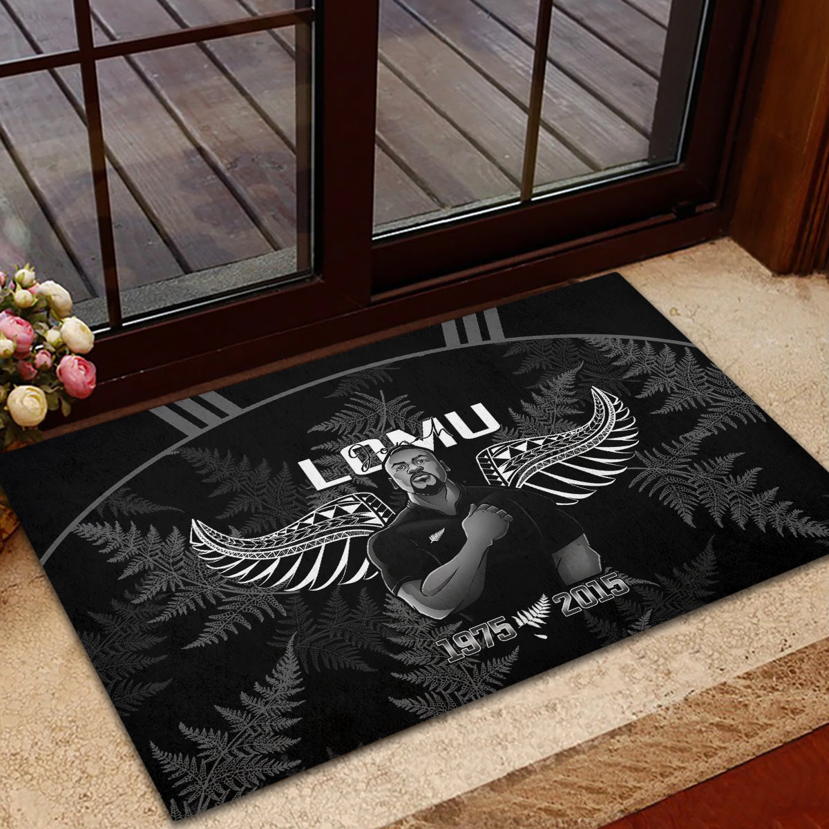New Zealand Silver Fern Rugby Rubber Doormat Aotearoa Godfather Proud Gone But Never Forgotten LT14 - Polynesian Pride