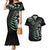 Personalised New Zealand Silver Fern Rugby Couples Matching Mermaid Dress and Hawaiian Shirt Paua Shell With Champions Trophy History NZ Forever LT14 Black - Polynesian Pride