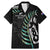 Personalised New Zealand Silver Fern Rugby Family Matching Mermaid Dress and Hawaiian Shirt Paua Shell With Champions Trophy History NZ Forever LT14 Dad's Shirt - Short Sleeve Black - Polynesian Pride