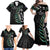 Personalised New Zealand Silver Fern Rugby Family Matching Off Shoulder Maxi Dress and Hawaiian Shirt Paua Shell With Champions Trophy History NZ Forever LT14 - Polynesian Pride