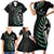 Personalised New Zealand Silver Fern Rugby Family Matching Short Sleeve Bodycon Dress and Hawaiian Shirt Paua Shell With Champions Trophy History NZ Forever LT14 - Polynesian Pride