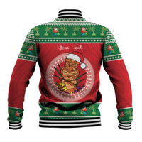 Personalized Hawaii Christmas Baseball Jacket Tiki Santa Mele Kalikimaka LT14 - Polynesian Pride