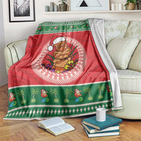 Personalized Hawaii Christmas Blanket Tiki Santa Mele Kalikimaka LT14 Red - Polynesian Pride