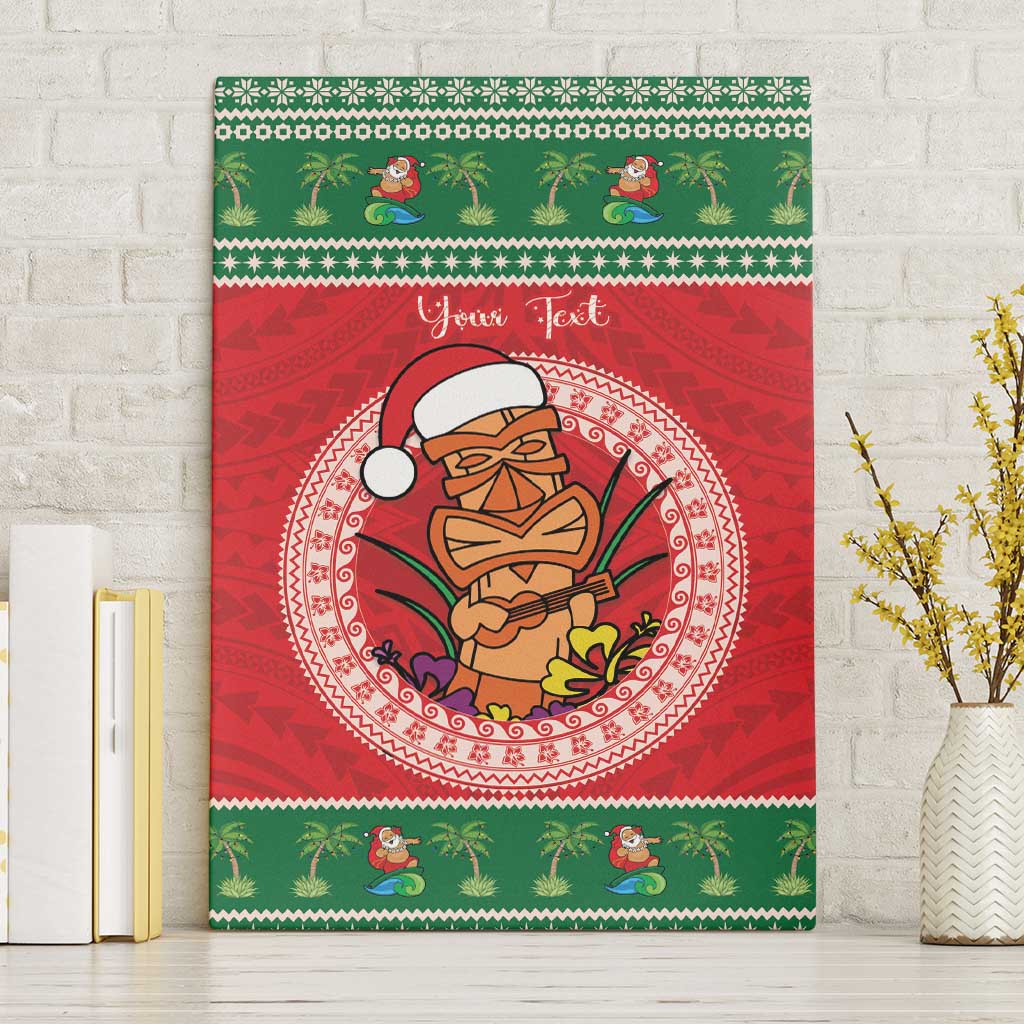 Personalized Hawaii Christmas Canvas Wall Art Tiki Santa Mele Kalikimaka LT14 Without Frame Red - Polynesian Pride