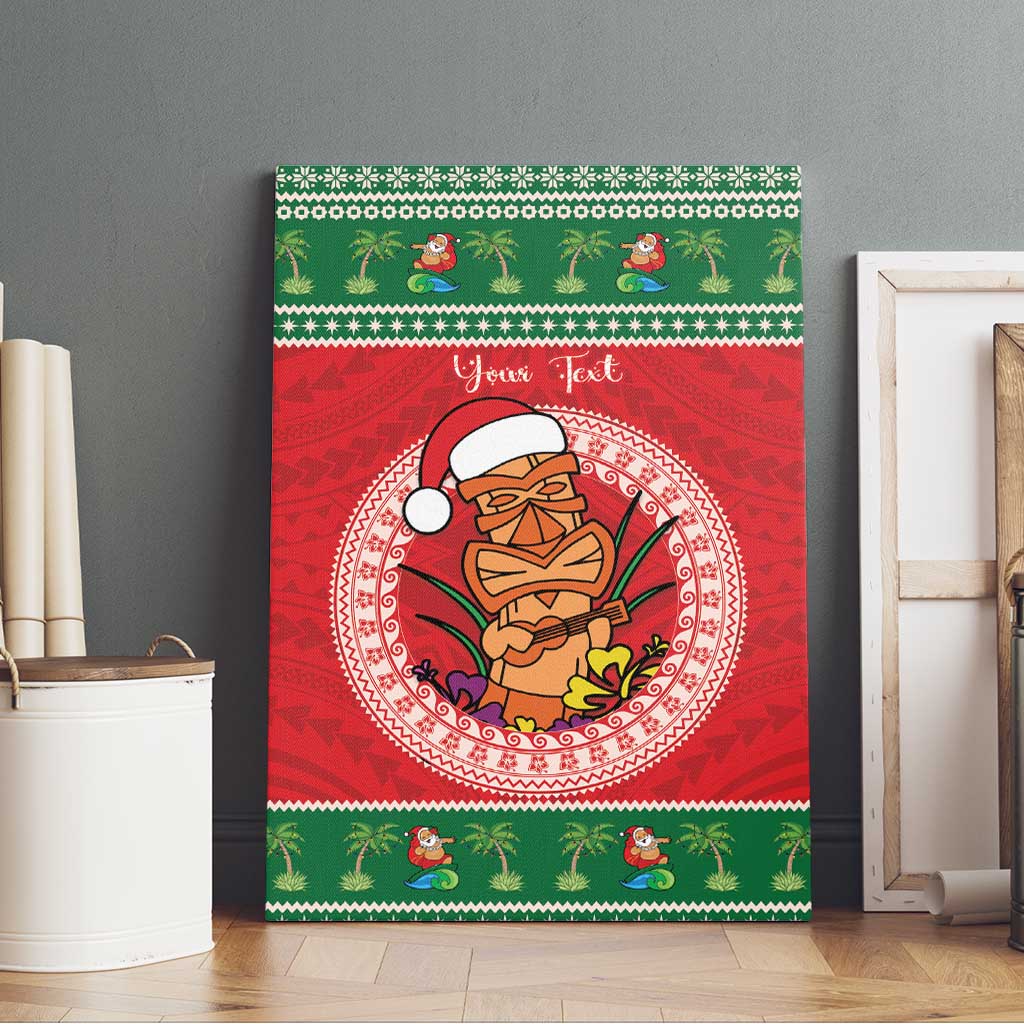 Personalized Hawaii Christmas Canvas Wall Art Tiki Santa Mele Kalikimaka LT14 - Polynesian Pride