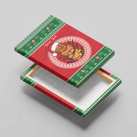 Personalized Hawaii Christmas Canvas Wall Art Tiki Santa Mele Kalikimaka LT14 - Polynesian Pride