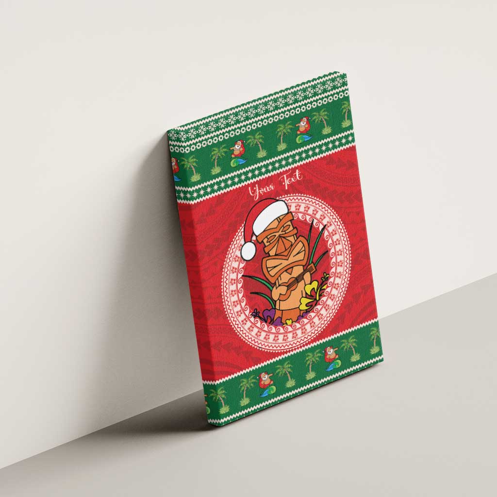 Personalized Hawaii Christmas Canvas Wall Art Tiki Santa Mele Kalikimaka LT14 - Polynesian Pride