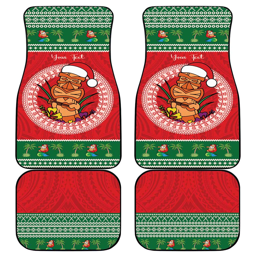 Personalized Hawaii Christmas Car Mats Tiki Santa Mele Kalikimaka