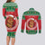 Personalized Hawaii Christmas Couples Matching Long Sleeve Bodycon Dress and Long Sleeve Button Shirt Tiki Santa Mele Kalikimaka