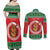 Personalized Hawaii Christmas Couples Matching Off Shoulder Maxi Dress and Long Sleeve Button Shirt Tiki Santa Mele Kalikimaka