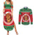 Personalized Hawaii Christmas Couples Matching Summer Maxi Dress and Long Sleeve Button Shirt Tiki Santa Mele Kalikimaka