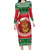 Personalized Hawaii Christmas Family Matching Long Sleeve Bodycon Dress and Hawaiian Shirt Tiki Santa Mele Kalikimaka