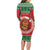 Personalized Hawaii Christmas Family Matching Long Sleeve Bodycon Dress and Hawaiian Shirt Tiki Santa Mele Kalikimaka