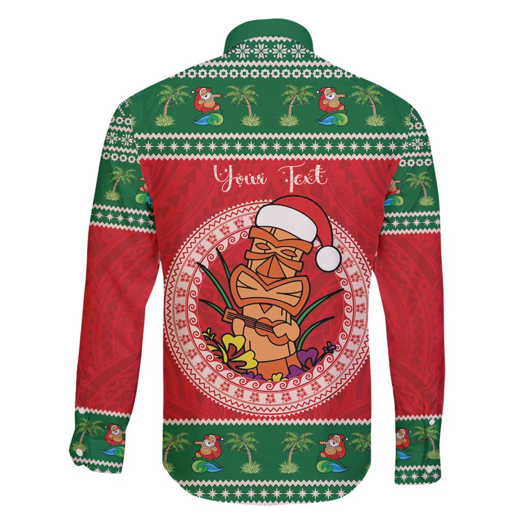 Personalized Hawaii Christmas Family Matching Mermaid Dress and Hawaiian Shirt Tiki Santa Mele Kalikimaka