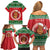 Personalized Hawaii Christmas Family Matching Off Shoulder Short Dress and Hawaiian Shirt Tiki Santa Mele Kalikimaka