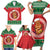 Personalized Hawaii Christmas Family Matching Short Sleeve Bodycon Dress and Hawaiian Shirt Tiki Santa Mele Kalikimaka