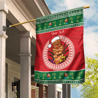 Personalized Hawaii Christmas Garden Flag Tiki Santa Mele Kalikimaka LT14 House Flag Red - Polynesian Pride