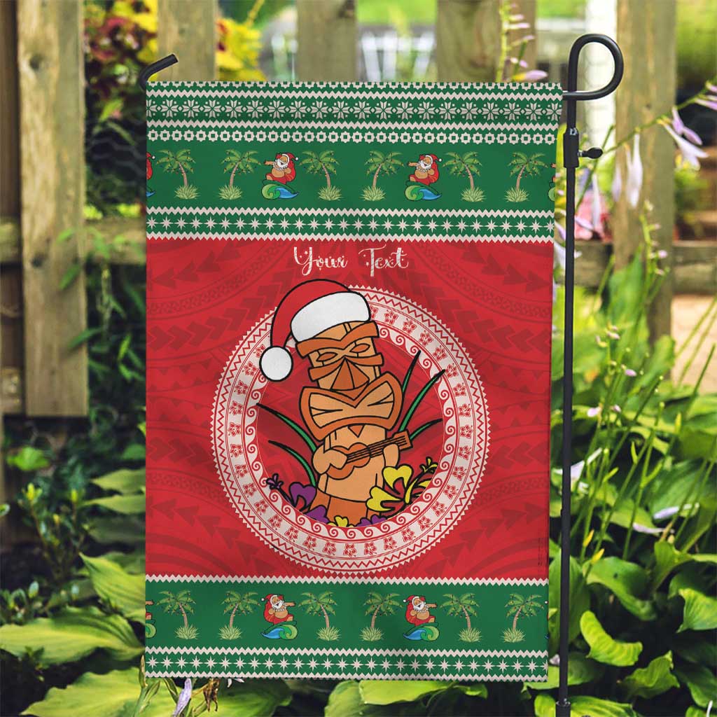 Personalized Hawaii Christmas Garden Flag Tiki Santa Mele Kalikimaka LT14 Garden Flag Red - Polynesian Pride