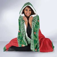 Personalized Hawaii Christmas Hooded Blanket Tiki Santa Mele Kalikimaka LT14 - Polynesian Pride
