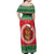 Personalized Hawaii Christmas Off Shoulder Maxi Dress Tiki Santa Mele Kalikimaka