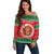 Personalized Hawaii Christmas Off Shoulder Sweater Tiki Santa Mele Kalikimaka