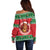 Personalized Hawaii Christmas Off Shoulder Sweater Tiki Santa Mele Kalikimaka