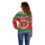 Personalized Hawaii Christmas Off Shoulder Sweater Tiki Santa Mele Kalikimaka