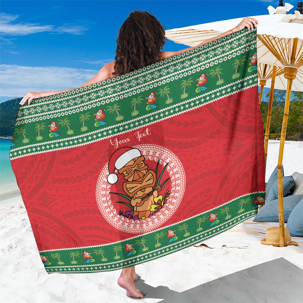 Personalized Hawaii Christmas Sarong Tiki Santa Mele Kalikimaka