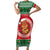 Personalized Hawaii Christmas Short Sleeve Bodycon Dress Tiki Santa Mele Kalikimaka