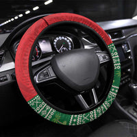 Hawaii Christmas Steering Wheel Cover Tiki Santa Mele Kalikimaka LT14 Universal Fit Red - Polynesian Pride