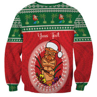 Personalized Hawaii Christmas Sweatshirt Tiki Santa Mele Kalikimaka LT14 - Polynesian Pride