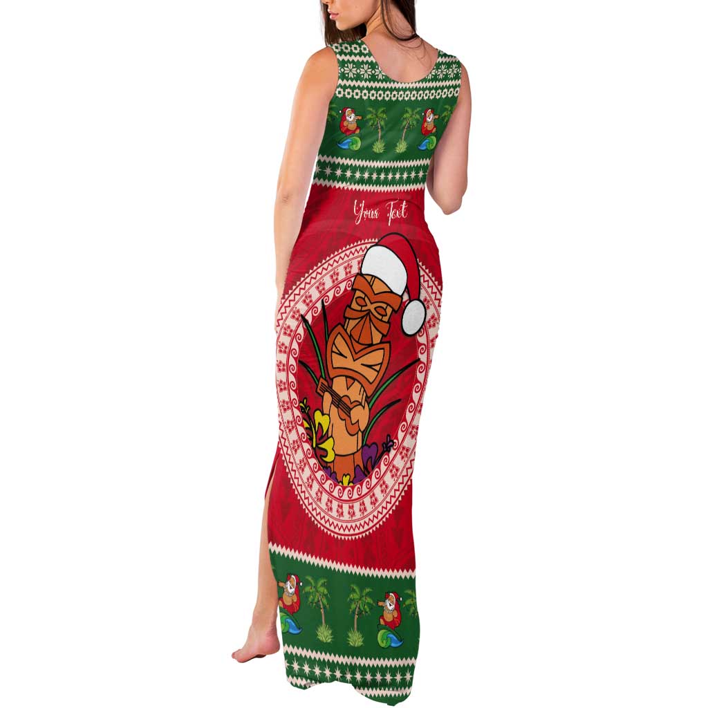 Personalized Hawaii Christmas Tank Maxi Dress Tiki Santa Mele Kalikimaka LT14 - Polynesian Pride