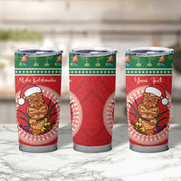 Personalized Hawaii Christmas Tumbler Cup Tiki Santa Mele Kalikimaka