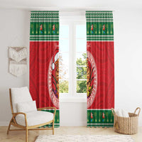 Personalized Hawaii Christmas Window Curtain Tiki Santa Mele Kalikimaka LT14 - Polynesian Pride