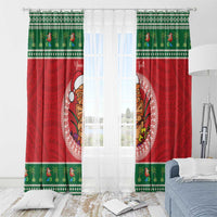 Personalized Hawaii Christmas Window Curtain Tiki Santa Mele Kalikimaka LT14 - Polynesian Pride