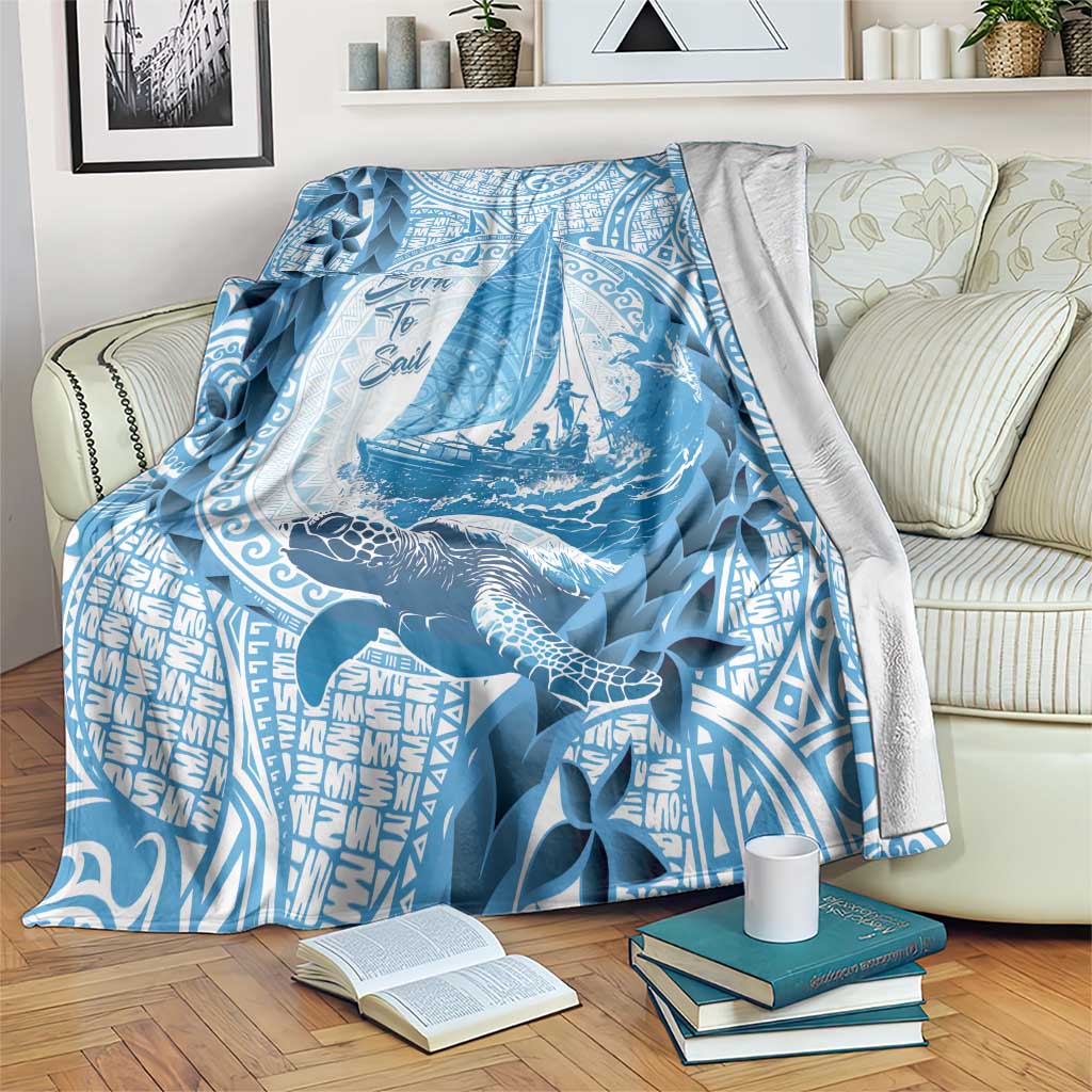 New Zealand Sailing Blanket Aotearoa Yacht Racing - Born To Sail LT14 Blue - Polynesian Pride