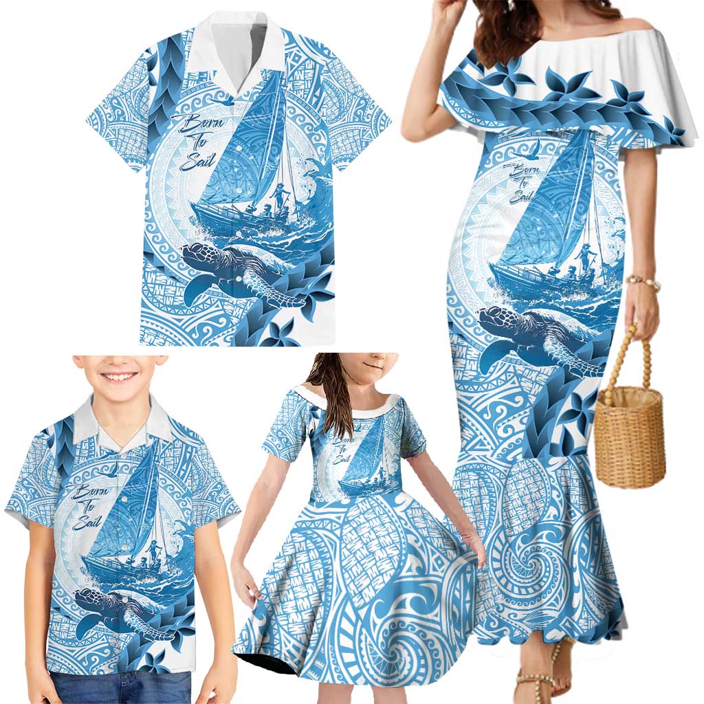 New Zealand Saling Family Matching Mermaid Dress and Hawaiian Shirt Aotearoa Yacht Racing - Born To Sail
