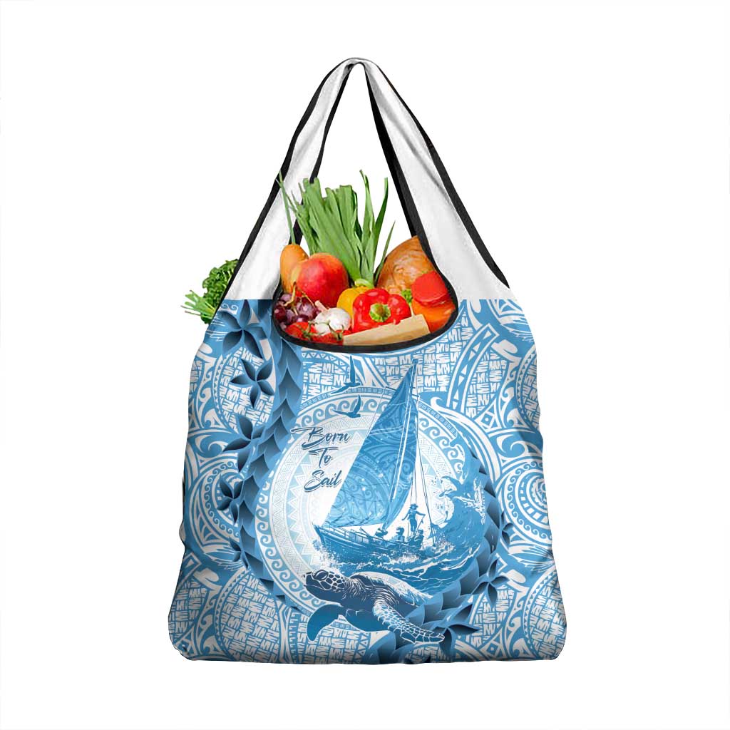 New Zealand Saling Grocery Bag Aotearoa Yacht Racing - Born To Sail LT14 1-pack One Size Blue - Polynesian Pride