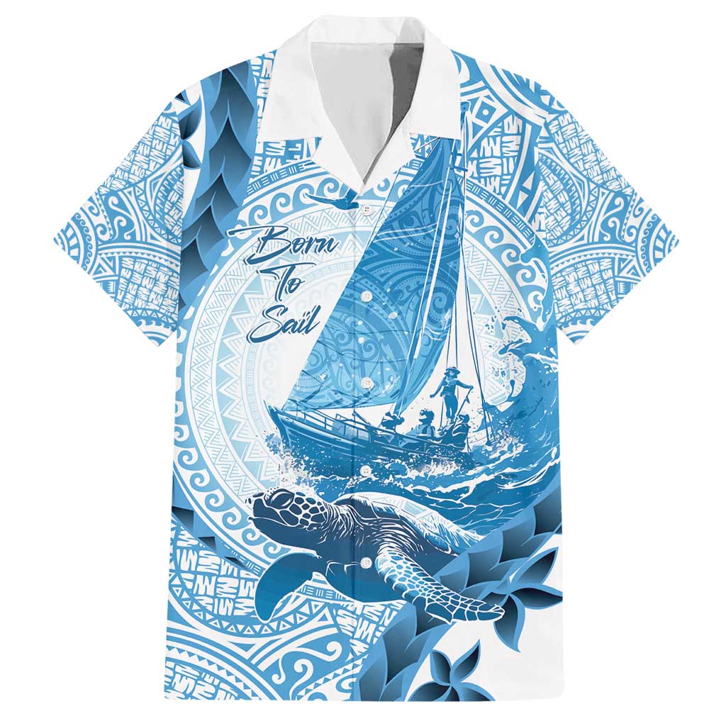 New Zealand Sailing Hawaiian Shirt Aotearoa Yacht Racing - Born To Sail LT14 Blue - Polynesian Pride