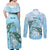 Personalised Polynesia Valentine's Day Couples Matching Off Shoulder Maxi Dress and Long Sleeve Button Shirt SeaTurtle Couple Polynesian - Fairy Sparkles Color