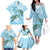 Personalised Polynesia Valentine's Day Family Matching Off The Shoulder Long Sleeve Dress and Hawaiian Shirt SeaTurtle Couple Polynesian - Fairy Sparkles Color