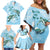 Personalised Polynesia Valentine's Day Family Matching Off Shoulder Short Dress and Hawaiian Shirt SeaTurtle Couple Polynesian - Fairy Sparkles Color