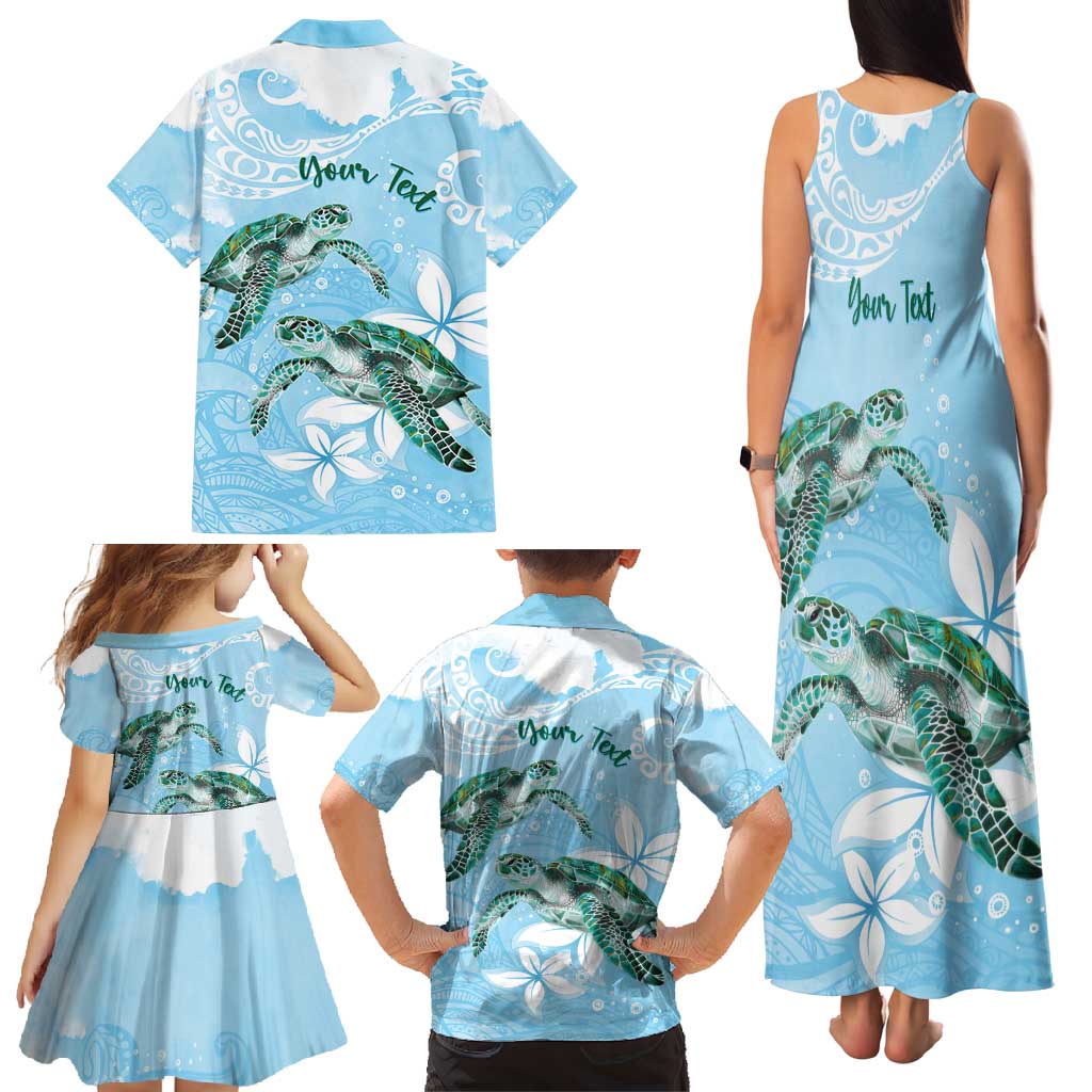 Personalised Polynesia Valentine's Day Family Matching Tank Maxi Dress and Hawaiian Shirt SeaTurtle Couple Polynesian - Fairy Sparkles Color