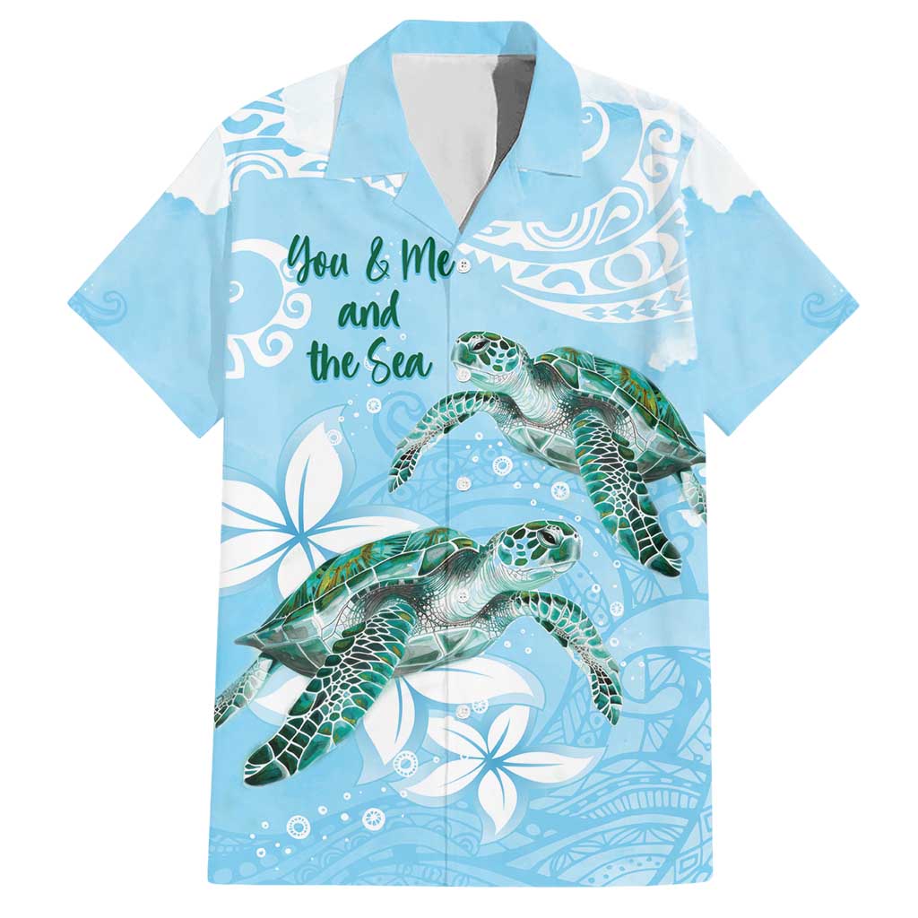 Personalised Polynesia Valentine's Day Hawaiian Shirt SeaTurtle Couple Polynesian - Fairy Sparkles Color LT14 Blue - Polynesian Pride