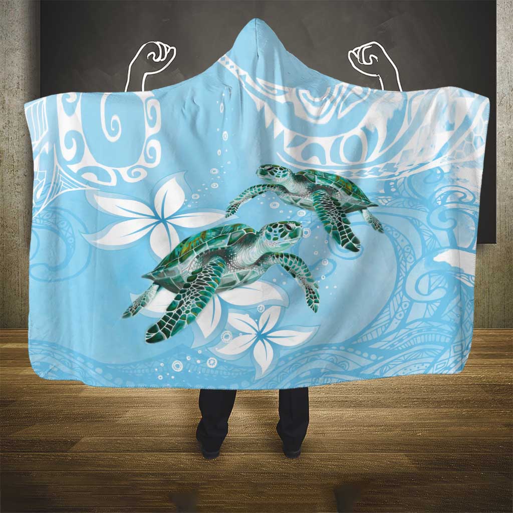 Polynesia Valentine's Day Hooded Blanket SeaTurtle Couple Polynesian - Fairy Sparkles Color LT14 - Polynesian Pride