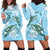 Personalised Polynesia Valentine's Day Hoodie Dress SeaTurtle Couple Polynesian - Fairy Sparkles Color